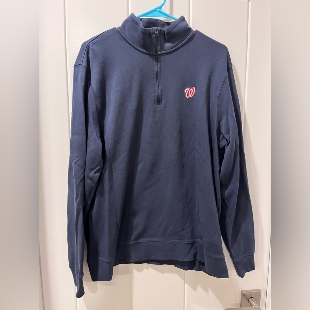 Vineyard Vines Washington Nationals Navy Blue Quarter-Zip Pullover